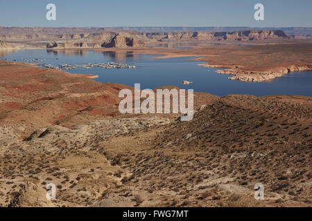 Wahweep Marina, Lake Powell, Glen Canyon National Recreation Area, Page, Arizona, USA Stock Photo