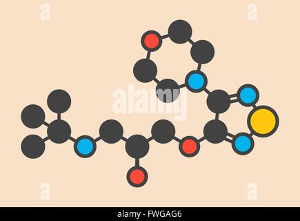 Timolol beta-adrenergic receptor antagonist drug molecule Used in treatment of glaucoma migraine hypertension etc Stylized Stock Photo