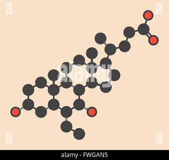 Obeticholic acid liver disease drug molecule Agonist of farnesoid x receptor (FXR) Stylized skeletal formula (chemical Stock Photo