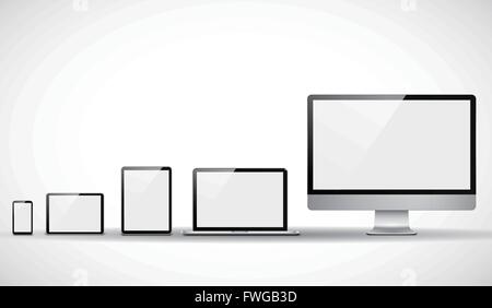 Set of modern digital devices Stock Vector