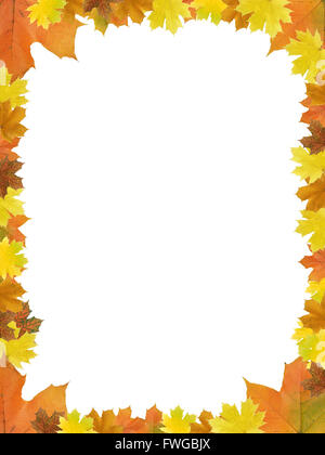 Nice picture frame made from dry maple leaves Stock Photo