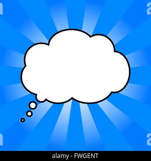 cloud of thoughts in blue sun Stock Vector