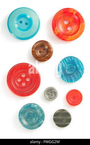 clothes buttons isolated on white background Stock Photo