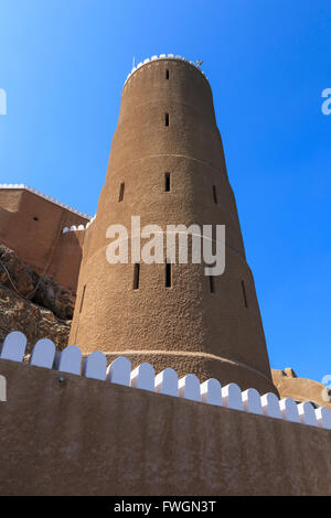 Tower of Al-Mirani Fort, Old Muscat, Oman, Middle East Stock Photo