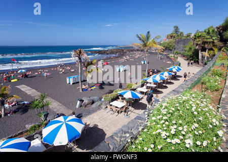 Playa Jardin Beach, Puerto de la Cruz, Tenerife, Canary Islands, Spain, Atlantic, Europe Stock Photo