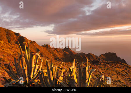 Teno Mountains at sunset, Tenerife, Canary Islands, Spain, Europe Stock Photo