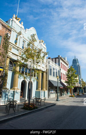 Historical buildings in downtown Mobile, Alabama, United States of America, North America Stock Photo