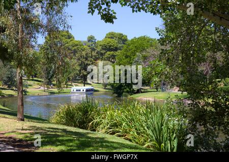 River Torrens and 'Popeye' boat, Adelaide, South Australia, Oceania Stock Photo