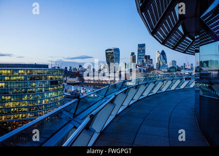 View from City Hall rooftop over City of London skyline, London, England, United Kingdom, Europe Stock Photo