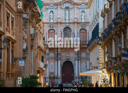 The Palazzo Senatorio, Trapani, Sicily, Italy, Europe Stock Photo
