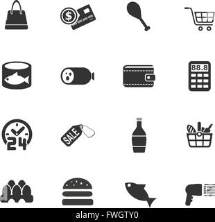 grocery store web icons for user interface design Stock Vector