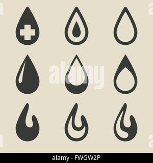 drop icon set - vector illustration. eps 8 Stock Vector