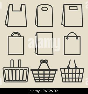 store bag set - vector illustration. eps 8 Stock Vector