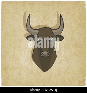 bull head old background - vector illustration. eps 10 Stock Vector