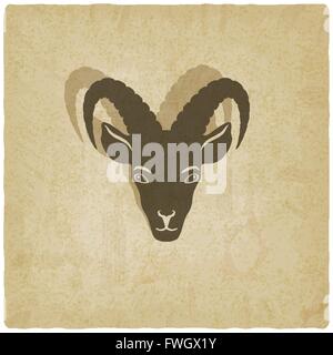 Goat head symbol old background - vector illustration. eps 10 Stock Vector