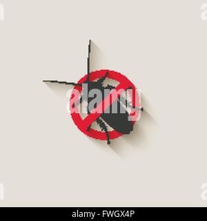 cockroach warning sign - vector illustration. eps 10 Stock Vector