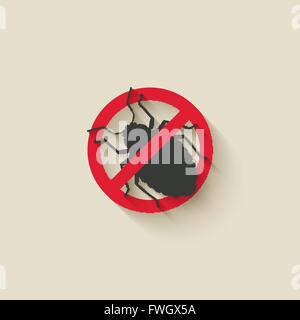 bug warning sign - vector illustration. eps 10 Stock Vector