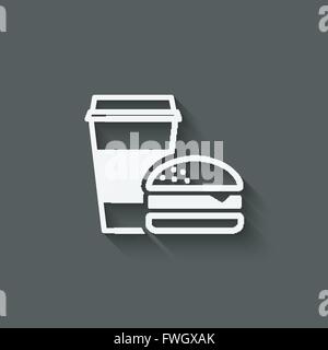 coffee and burger fast food - vector illustration. eps 10 Stock Vector