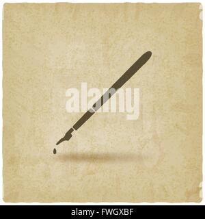 fountain pen with ink drop old background - vector illustration. eps 10 Stock Vector