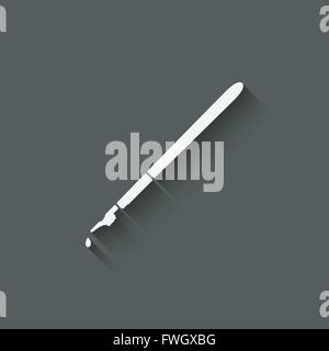 fountain pen with ink drop - vector illustration. eps 10 Stock Vector