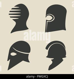 helmet icon set - vector illustration. eps 8 Stock Vector