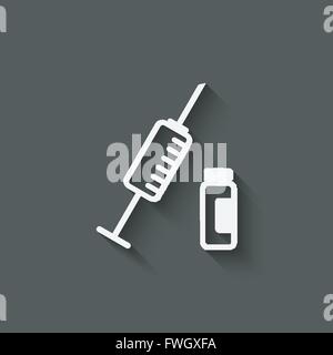 syringe and vial medical symbol - vector illustration. eps 10 Stock Vector