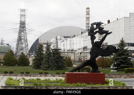 Prometheus monument in Chernobyl Nuclear Power Station, Ukraine Stock ...