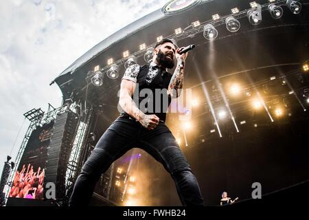 Landgraaf, Netherlands 11th june 2016  Skillet perform live at Pinkpop Festival 2016 Credit:  Roberto Finizio/ Alamy Live News Stock Photo