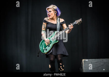 Landgraaf, Netherlands 11th june 2016  Skillet perform live at Pinkpop Festival 2016 Credit:  Roberto Finizio/ Alamy Live News Stock Photo