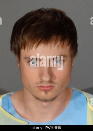 Santa Monica, CALIFORNIA, UNITED STATES OF AMERICA. 12th June, 2016. Booking picture of James Wesley Howell . On June 12, 2016 at approximately 4:59 a.m., the Santa Monica Police Department (SMPD) responded to a radio call for service of 'Suspicious Circumstances'' at the 1700 block of 11th Street. The suspect was reportedly knocking on a resident's door and window prompting the call to SMPD. SMPD Officers responded to the area and made contact with the suspect, James Wesley Howell. Howell was seated in a vehicle registered from Indiana.SANTA MONICA POLICE DEPARTAMENT (Credit Image: © Sa Stock Photo