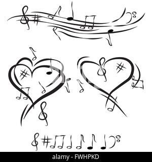 Illustration Vector Graphic I Love Music for creative use in web and graphic design Stock Vector