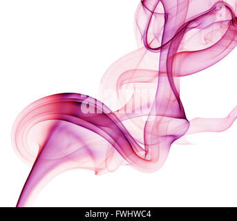 pink and red smoke on the white background. Stock Photo