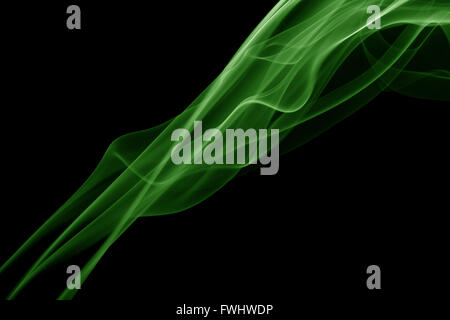 green smoke on the black background. Stock Photo