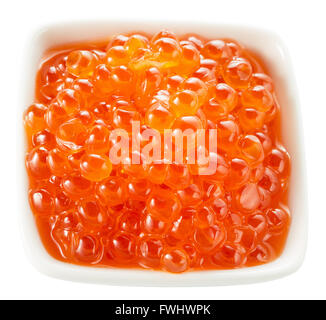 red caviar on a white background. Stock Photo