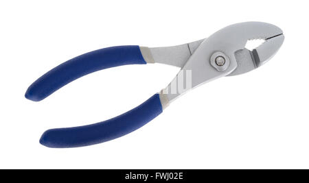 Soft blue handle grip pliers isolated on a white background. Stock Photo