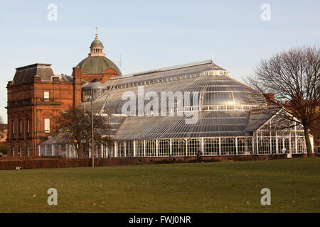 City of Glasgow, Scotland. The south west façade of the late 19th century People’s Palace and Winter Garden. Stock Photo