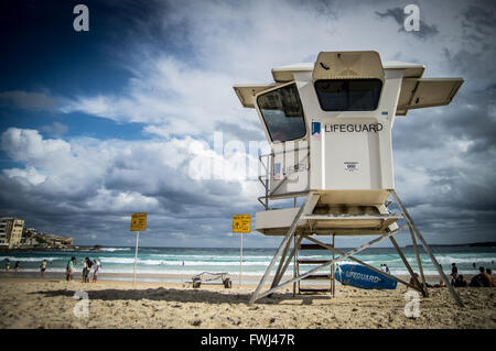 Lifeguard Hut Against Cloudy Sky On Beach