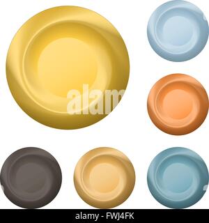 Round metal buttons Stock Vector