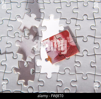 Yuan on Puzzle Stock Photo