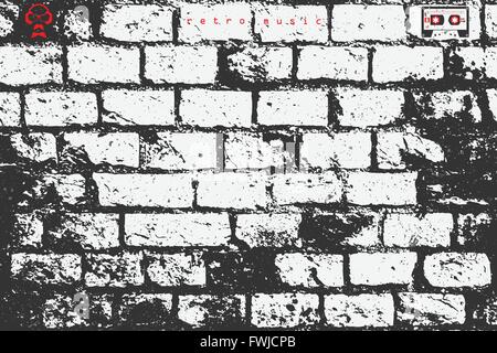 abstract, brick wall surface. vector, street art paper texture. grungy blocks, industrial background design. rough wallpaper wit Stock Vector