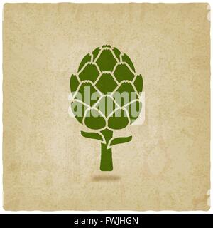 artichoke symbol on old background - vector illustration. eps 10 Stock Vector