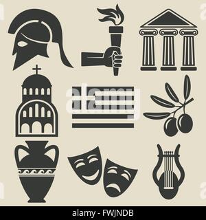 Greek Theatre Mask Set Vector Illustration Cartoon Stock Vector Image ...