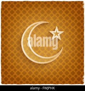ramadan kareem golden background with crescent moon and star - vector illustration. eps 10 Stock Vector