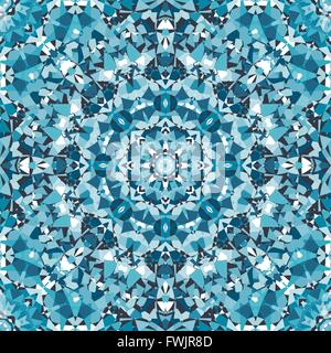 blue ornamental circular kaleidoscope pattern. vector illustration - eps 8 Stock Vector