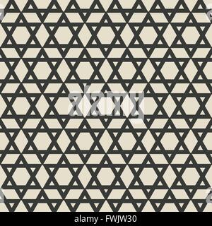 six-pointed star monochrome seamless pattern. vector illustration - eps 8 Stock Vector