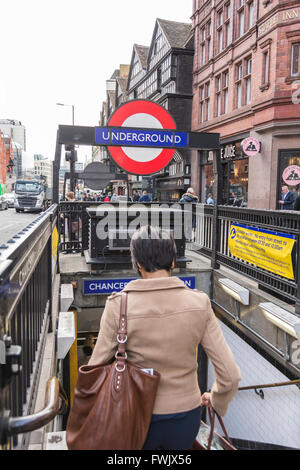 Chancery Lane tube station with Staple Inn Buildings in High Holborn, City of London, UK. Stock Photo