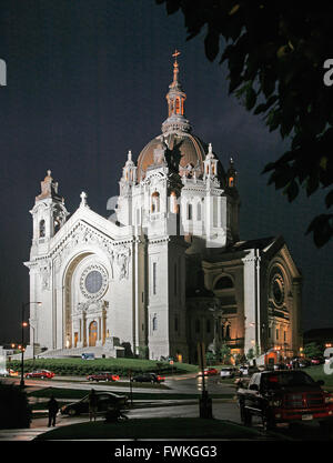 St. Paul Cathedral, MN.  Catholic cathedral build with help of railroad builder, James J. Hill Stock Photo