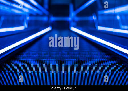 Neon Escalator Kings Cross St Pancrass Stock Photo