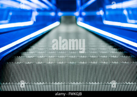 Neon Escalator Kings Cross St Pancrass Stock Photo