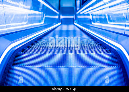 Neon Escalator Kings Cross St Pancrass Stock Photo